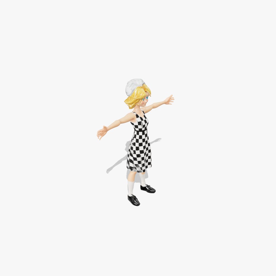 Checkered Dress Character model pack
